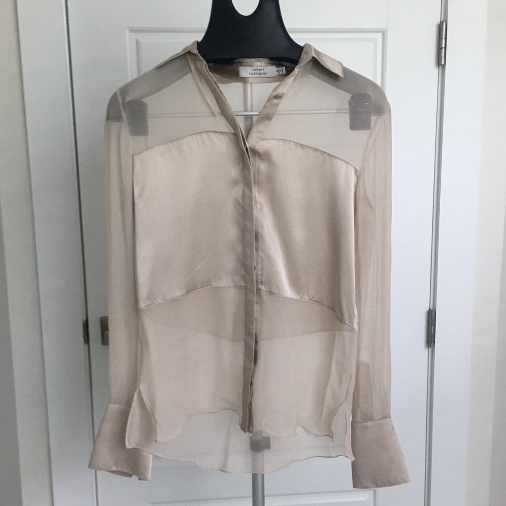 Robert Rodriguez tan blouse